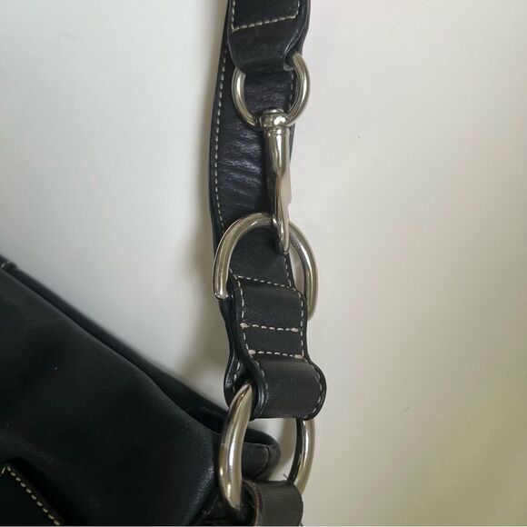 Coach Vintage Soho Bag Black Leather Silver Buckles Shoulder Purse Handbag - Picture 4 of 9